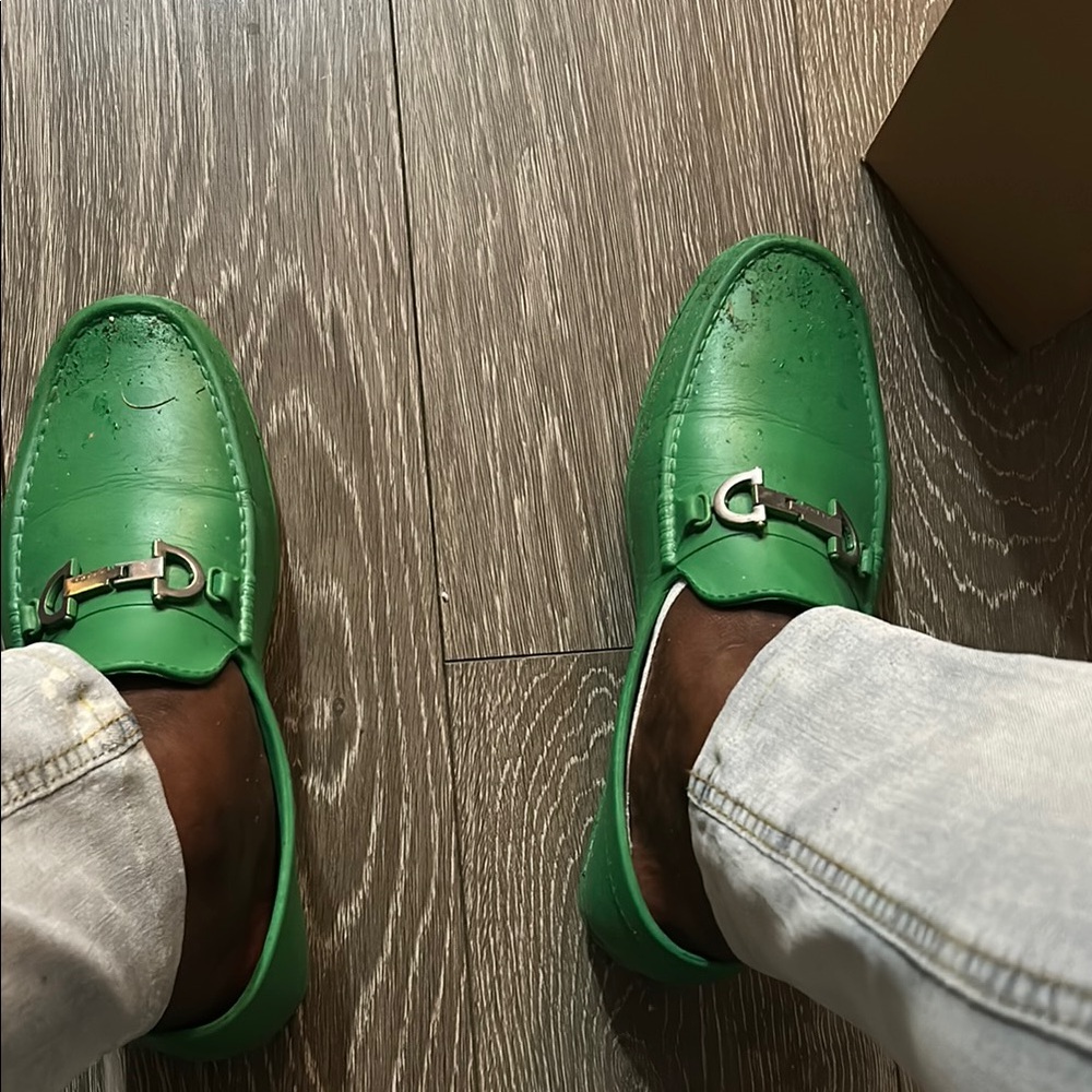 Aldo Green and Silver Slip-On Loafers
